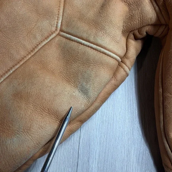 Vintage 1980's Sheepskin Shearling Long Coat Women's Small Hugo Buscati Rare!! - Picture 12 of 16